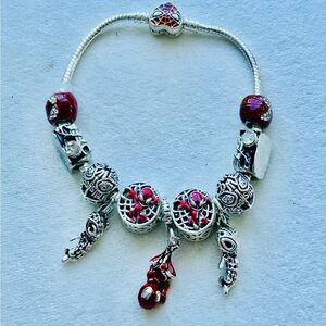 Spider-Man Themed Bracelet with Silver-Plated Charms